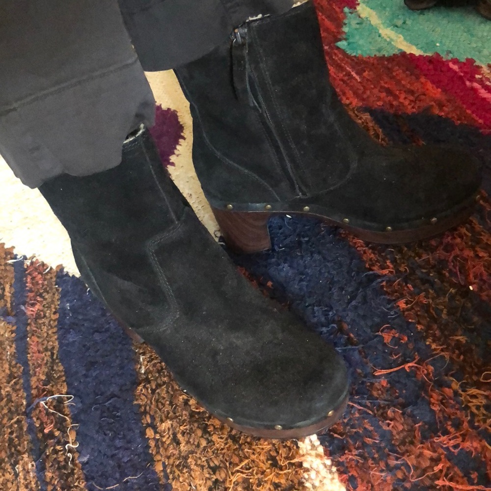 Suede studded black boots (barely worn)